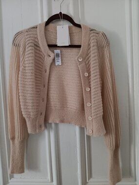 ARITZIA WILFRED ALESSIA MOHAIR CARDIGAN WOMENS XS DAINTY COTTAGECORE
